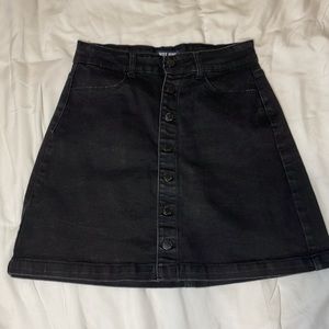 Black Mini Button Up Skirt